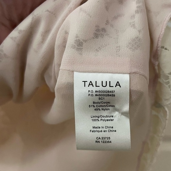 Aritzia Talula Betsy Blouse Floral Lace Short Sleeve Pale Pink (Size Small) - Picture 4 of 4